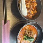 中華料理 佰吉 - 麻婆豆腐ハーフ&担々麺ハーフ「800円」