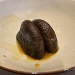 温石 - ⑬炭火焼き椎茸(静岡県藤枝産)、黄身醤油添え