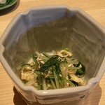 温石 - ⑮水菜と薄揚げとからし菜のおひたし