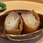 温石 - ⑩根深葱(静岡県富士宮産)のおかき揚げ