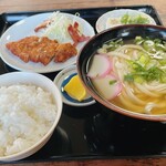 Genroku Udon - うどん定食 ¥700  とんかつチョイス