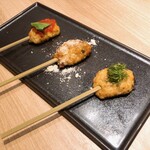 全席個室 Umeko之家 郡山站前店 - 大山どりの軟骨つくね盛り合わせ　850円