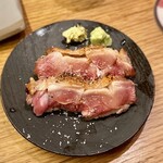 地葉はなれ - 2024.2.  脛肉のたたき(丹沢滋黒軍鶏)