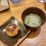 地葉はなれ - 2024.2.  焼きおにぎり & 鶏スープ