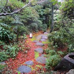 京味 もと井 - 黒塀の門を入って左側の通路を進むとお庭へと続いています。