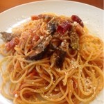 ペペリーノ - 料理写真:ベーコンとナスのトマトソースのアラビアータ
