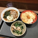 富士そば 富士見台店 - 朝のミニセットたまご丼￥430+レン草￥120