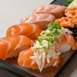 Sushi salmon platter (comes with miso soup)