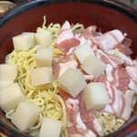 もんじゃ でん - そば&豚肉&お餅