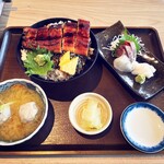 魚丸鮮魚店 - うなぎ+刺身定食　2700円