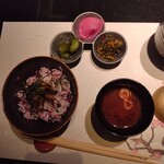 久坊 - しらすと 　しば漬けの混ぜ御飯