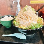 Muteppou Shabaton - 豚そば大盛りとライス中
                      野菜限界まで乗せてください
                      全部できるだけ多め
                      できるだけこってり