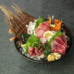 Assortment of 3 types of specially selected horse sashimi