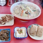 おんがラーメン - 遠賀の細麺チャンポン定食セット