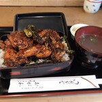 Ogawa - ランチ限定「焼鳥重」ご飯大盛り・肉増し。