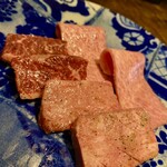 Yakiniku Ushijirushi - 焼肉塩（特選厚切りタン&特選厚切りハラミ&ザブトンの焼きしゃぶ）