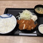 Matsunoya - 『ささみかつ+トッピングポテサラ定食(ライス大盛)』