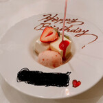 Laugh Full's - デザートにメッセージとロウソクまで❤️デザートもおいしかった〜‼️