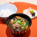 Nikuya Setsugekka Nagoya - 銀の朏、 本日のお肉のつみれ汁