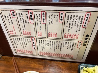 赤羽 もつ焼のんき - ドリンクメニュー