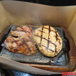 感動の肉と米 - 料理写真:ロース＋ハンバーグ