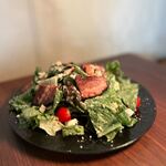 Caesar salad with aged bacon and gorgonzola
