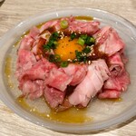 熟成和牛焼肉エイジング・ビーフ - 追加注文したとろけるユッケ