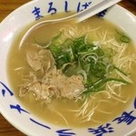 元祖まるしば屋 - 麺の硬さ(茹で加減)と油の量もリクエスト出来ます。今回はリクエストはナシカタ(油の量ナシ・カタ麺)。
                                