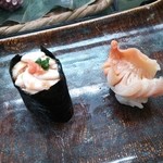 寿司割烹 魚紋 - 白子　赤貝