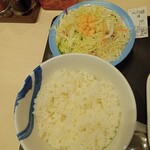 Matsuya - ご飯大盛、生野菜