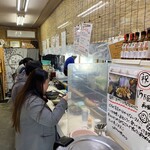 ホルモン定食 ぽんぽこ - 店内はカウンターのみ６席
空いてればラッキー 平日の12時過ぎ