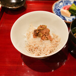 Ginza Kitagawa - 白飯、朴葉味噌、じゃこ