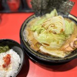 ラーメン 環2家 - ラーメン並　キャベツトッピング　半ライス　1,050円