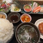 寿司・中国料理 福禄寿 - 数量限定　平目タラバガニ帆立の定食1280
