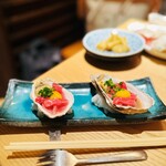 牡蠣と和食。Ikkoku - 焼き牡蠣トロユッケのせ