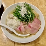 中華そば ココカラサキゑ - 魚介塩+ワンタン&九条ネギ 1300円