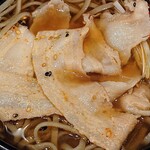 Soba Takane - 蕎麦たかね 茅場町店 ピリ辛 南蛮豚そばの薄切り豚三枚肉