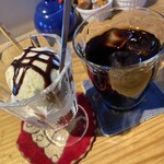 Kafedo Ori Bu - デザートのミニパフェとアイスコーヒー