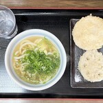 たぬき屋 - かけうどん並・天ぷら（れんこん・たけのこ）