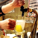 Yakiniku Horumon Sakaba Takachan - 友人が私におかわりのレモンサワーをサーブしてくれました(o^^o)