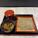 Soba noodles with duck sauce