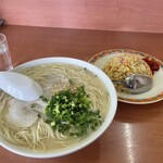 丸元ラーメン - Ｗラーメンとミニ焼きめし