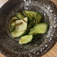 炭焼 うな富士 天白別邸 - きゅうりと塩昆布浅漬け