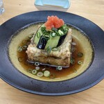 割烹 美さわ - 地のものをまさに楽しんださつまいも入り揚げ出し豆腐は、つなぎの山芋がいい仕事。