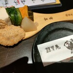 広島瀬戸内料理 雑草庵 - お通しがしゃもじにのってた( ˙꒳​˙)