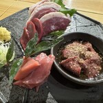 蕎麦と鴨料理 心斎橋 宗平 - 鴨肉の刺身