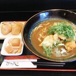 Mine Hachi - 九条ネギと鶏もも天カレーうどん、いなり