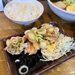 ラーメンだるまや - ねぎたれザンギ。