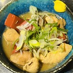 Chicken hormone miso stew