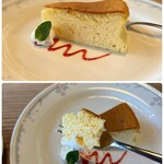 レストラン 山中亭 - ケーキは日替わりのようですが
この日はふわふわのスフレチーズケーキ。
